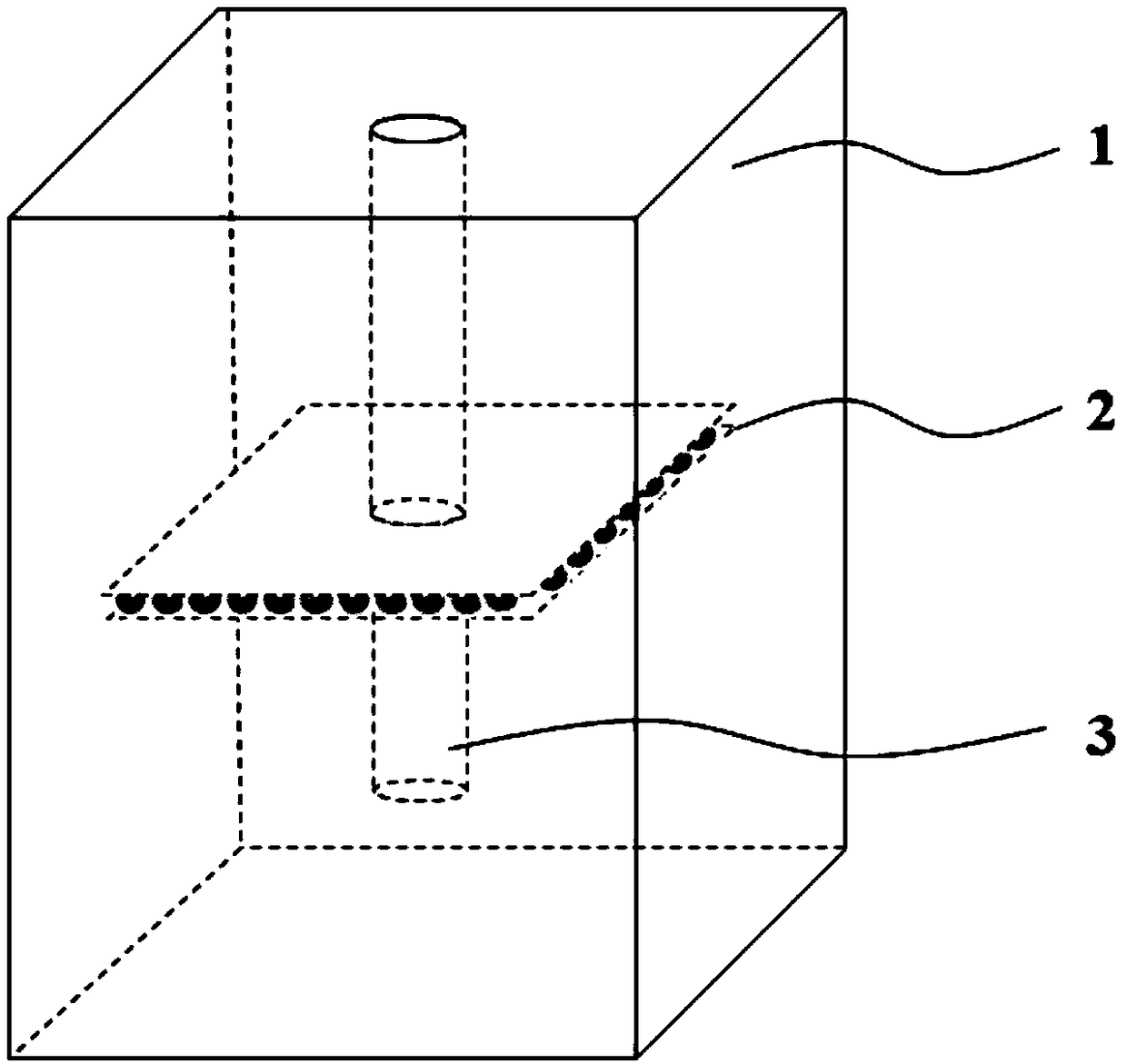 Hydrofracture experimental test piece for prefabricating natural crack and manufacture method thereof