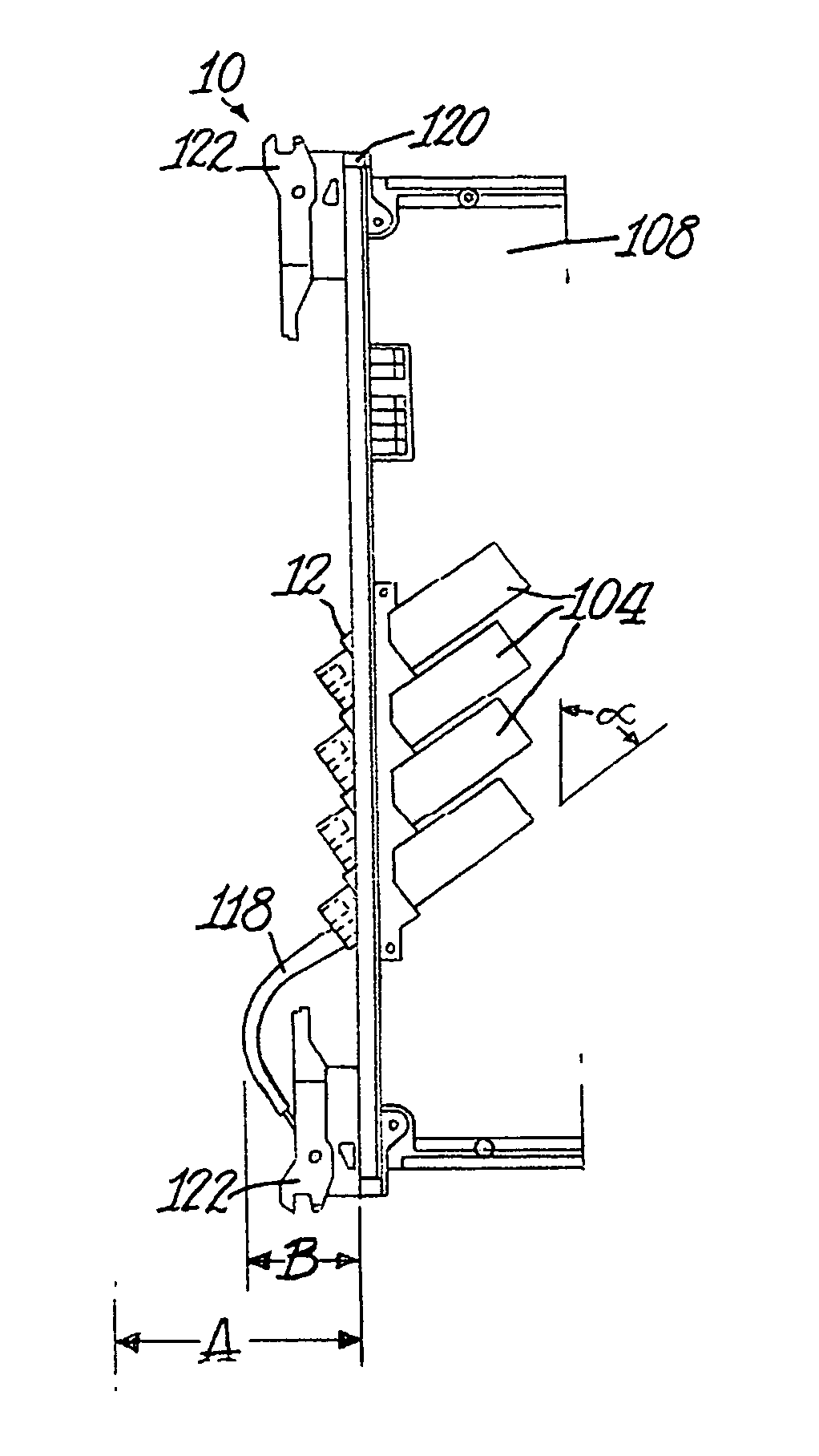 Angular optical component retention and removal system