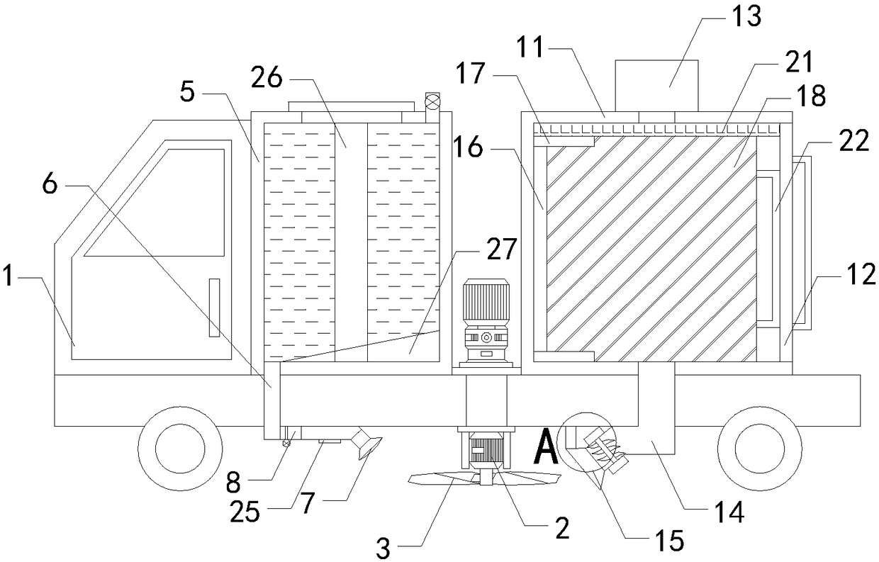 Greening trimming device for municipal road environment protection