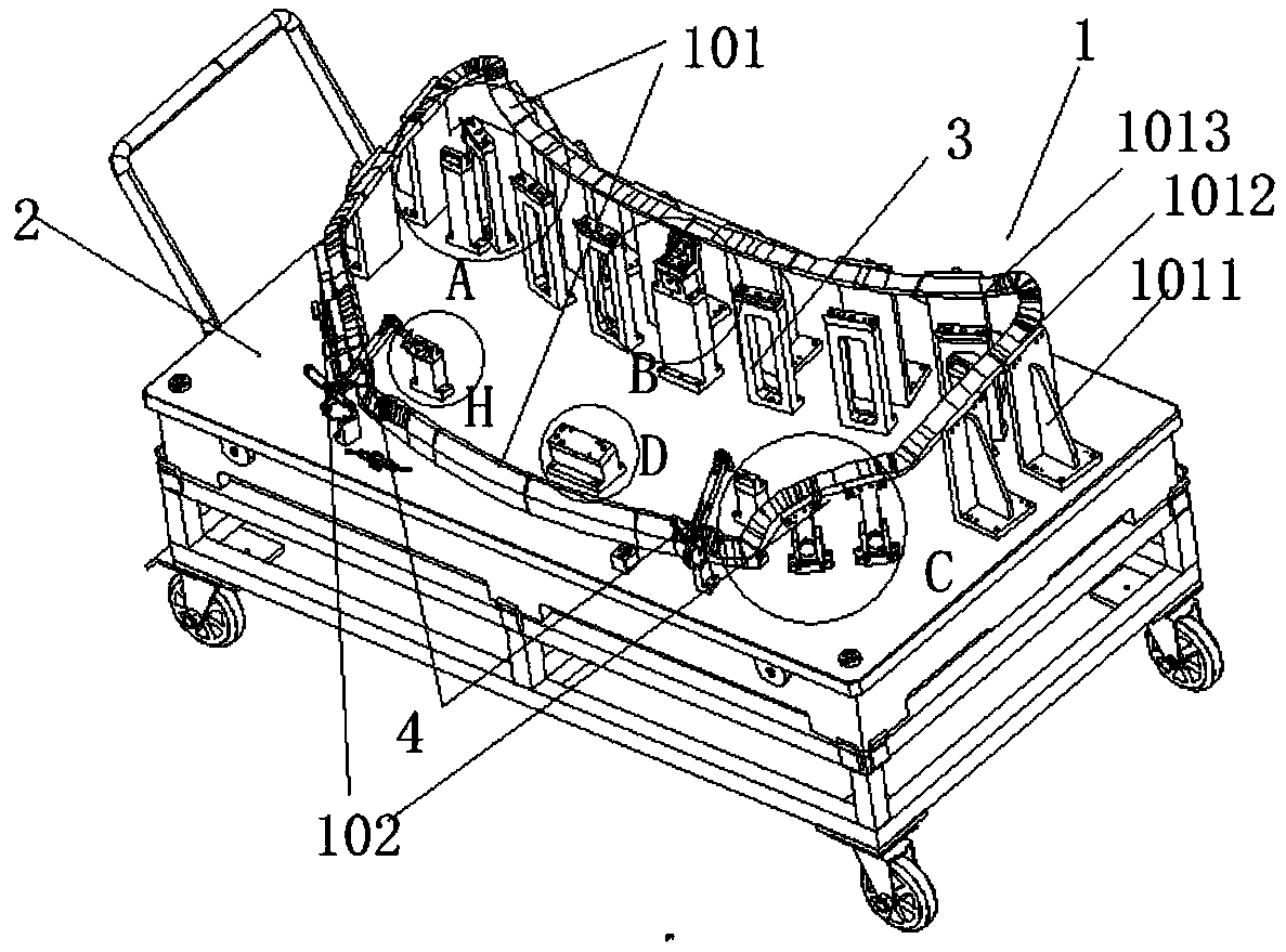 Detection apparatus for sliding detection of hood fitting clearances and application method thereof