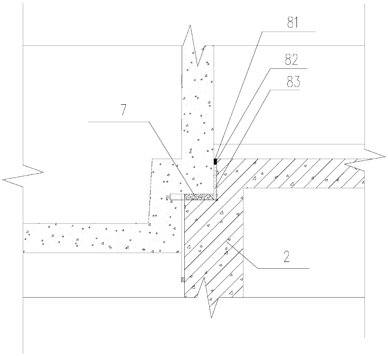 Flexible connecting structure of prefabricated component and building main body