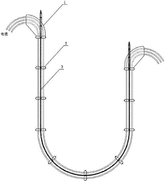 Tool for connecting whole movable cable between ocean engineering equipment