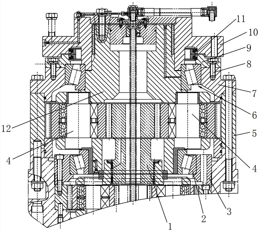 Method for adjusting clearance of bearing at upper part of heavy loaded planetary reducer of coal cutter cutting unit