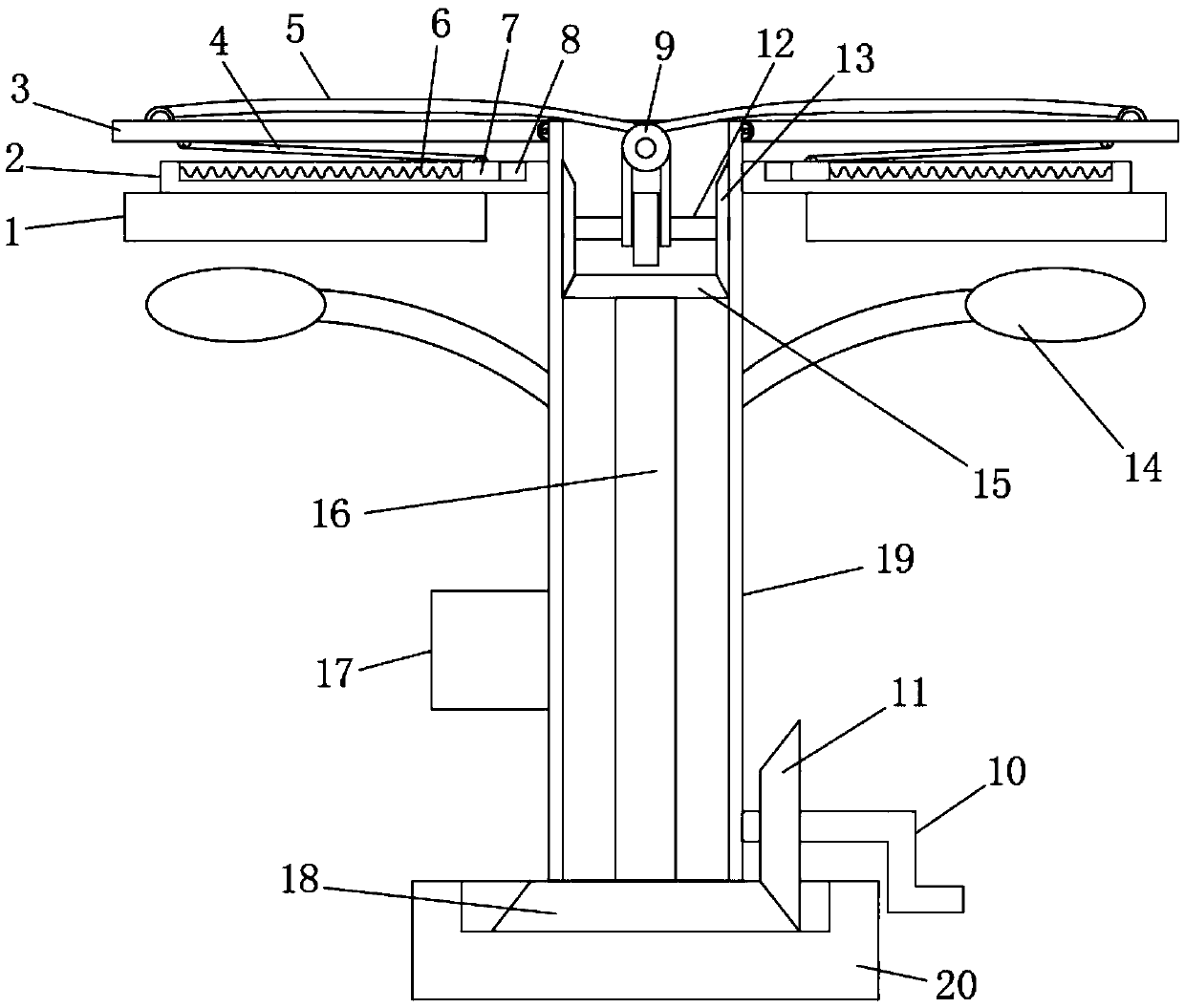 Solar power and lithium battery integrated street lamp with rainproof function