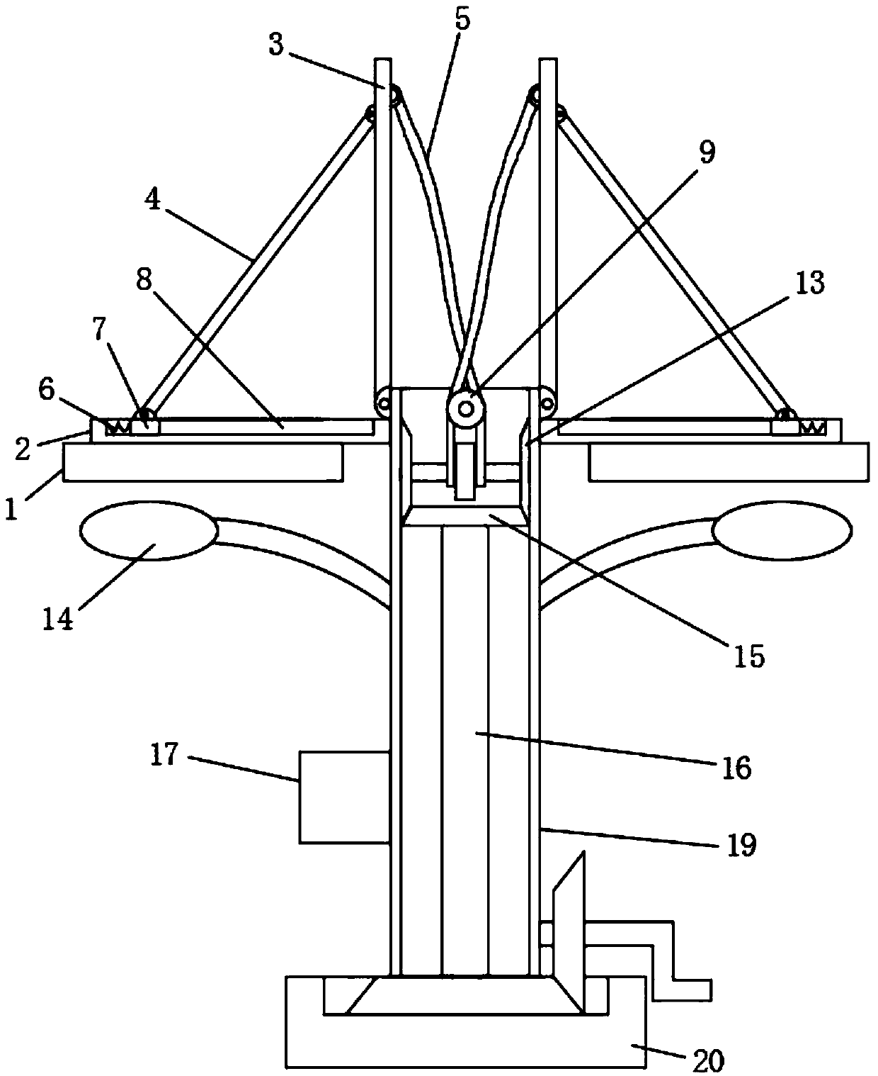 Solar power and lithium battery integrated street lamp with rainproof function