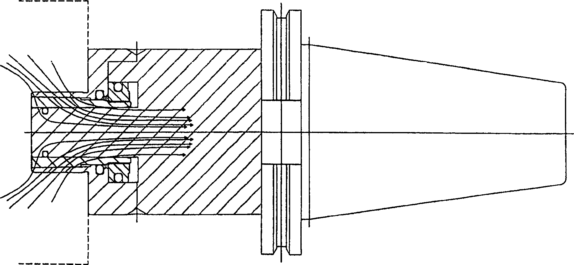 Hydromechanical clamping device with hydraulically operated expanding means