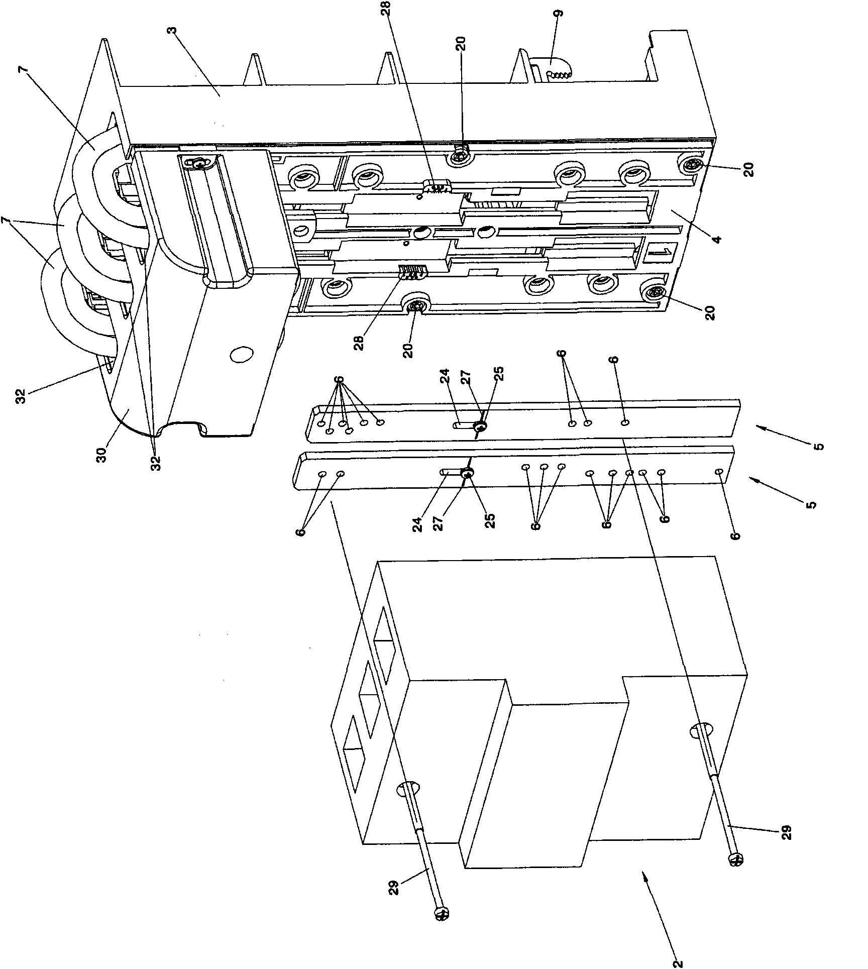 Adapter for contacting circuit breaker to bus bar system