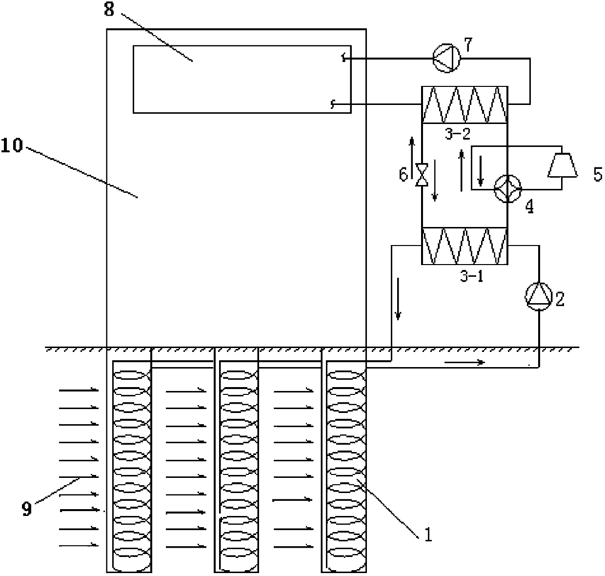 Heat transfer method for geothermal heat exchangers of pile-buried spiral tube type ground source heat pump system