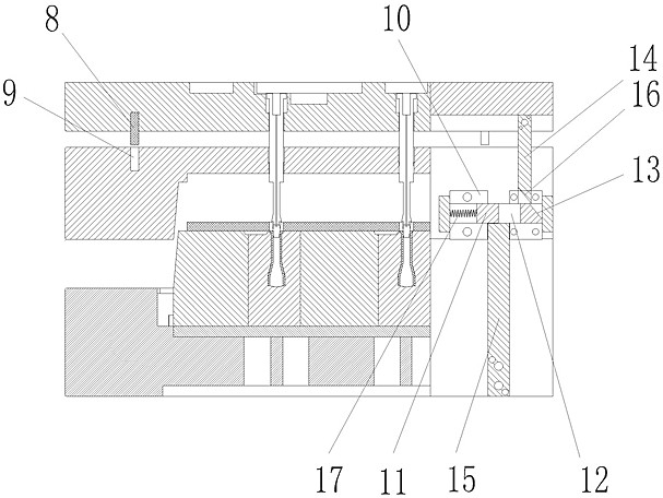 Mold with mechanism capable of controlling mold opening and closing sequence