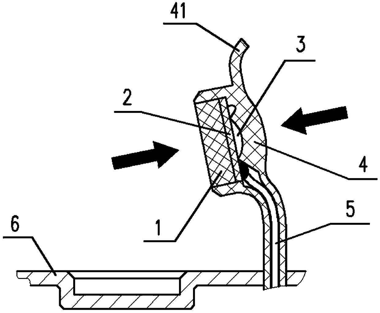 Flexible key structure used in laser distance measurement instrument