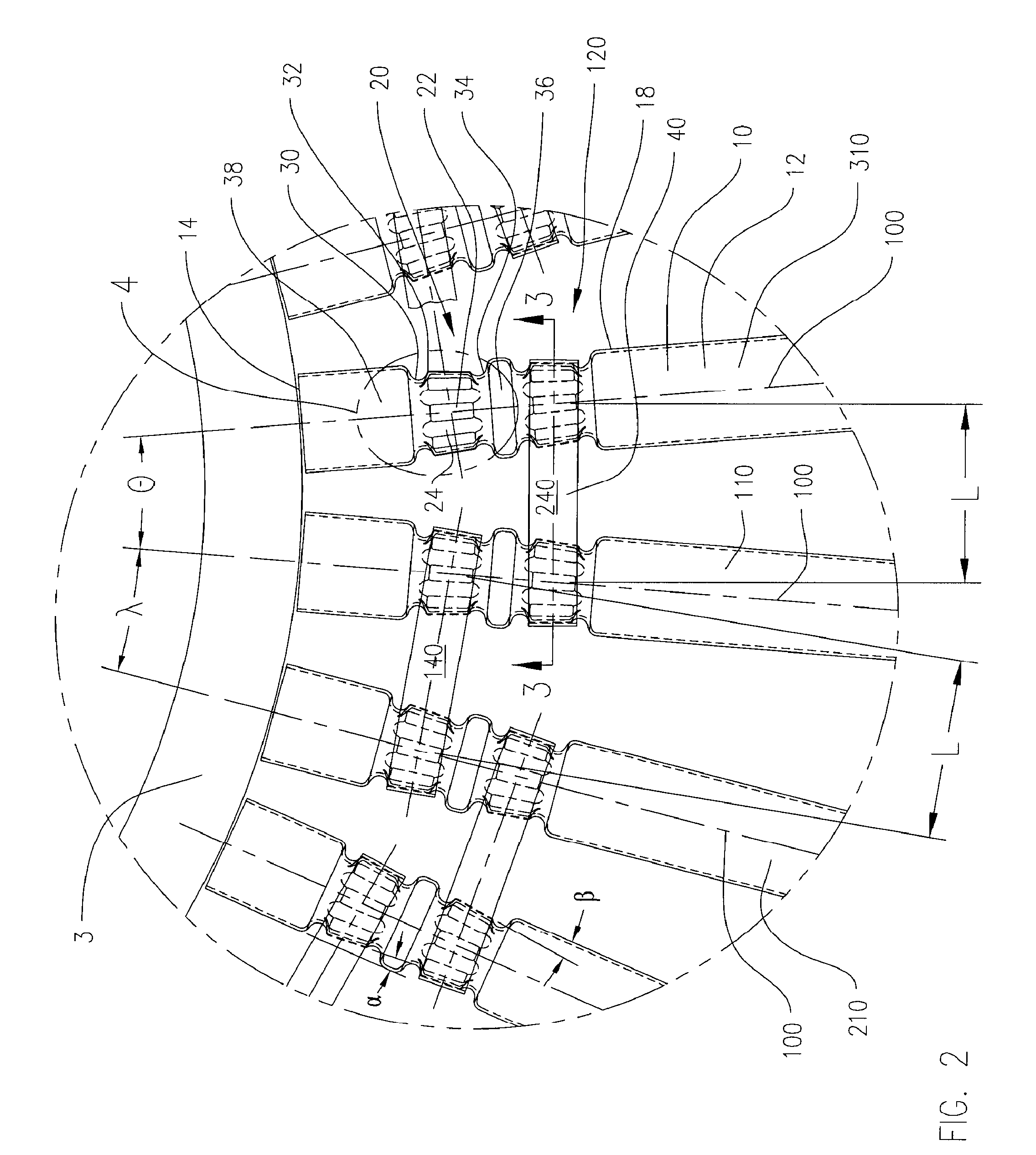 Spline roller for a belt-driven roller conveyor, and method for making