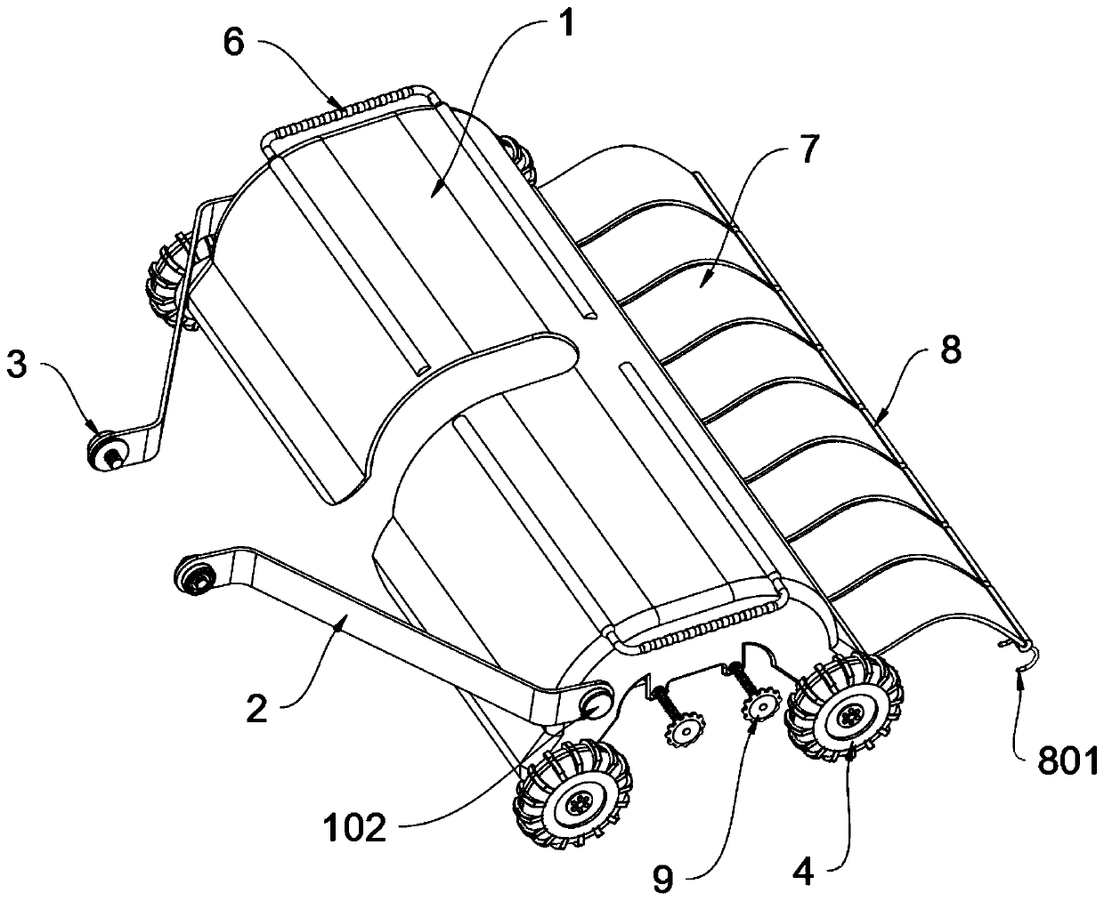 Mobile protection design structure of miniature paddy field agricultural machine