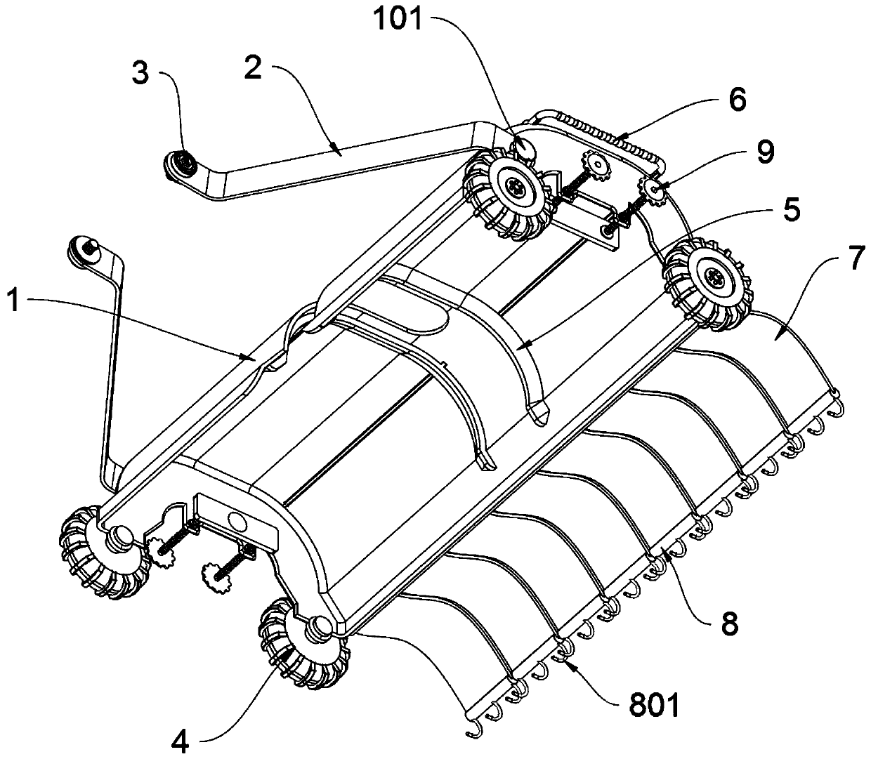 Mobile protection design structure of miniature paddy field agricultural machine