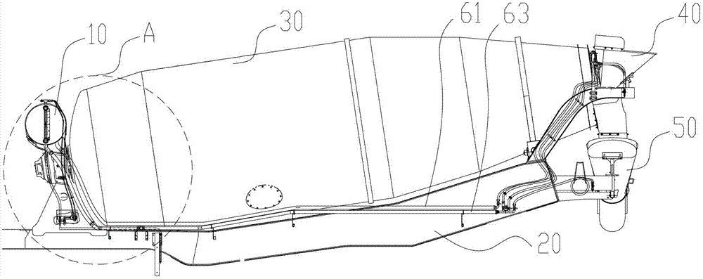 Water tank and concrete mixing and transporting truck