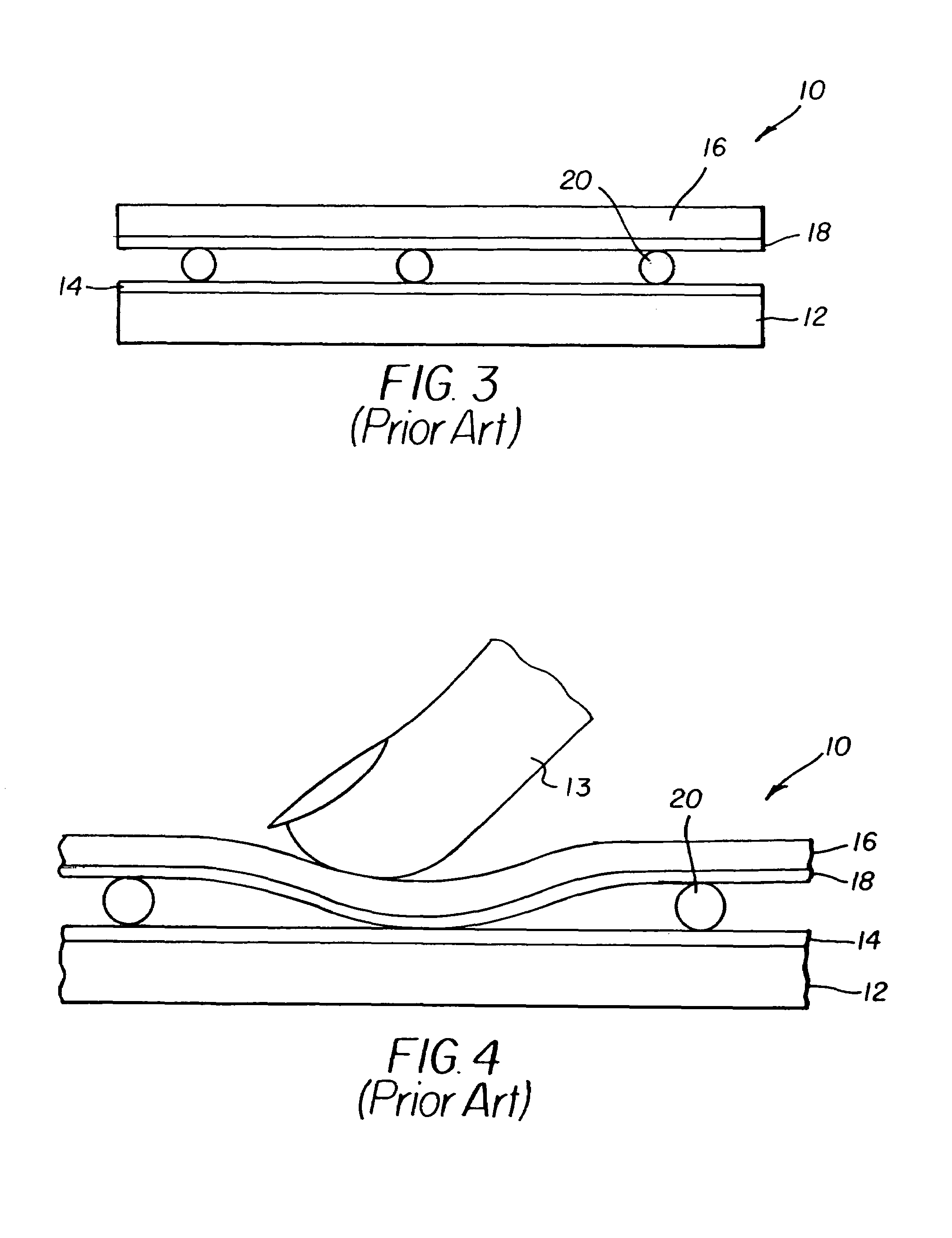 Flexible resistive touch screen