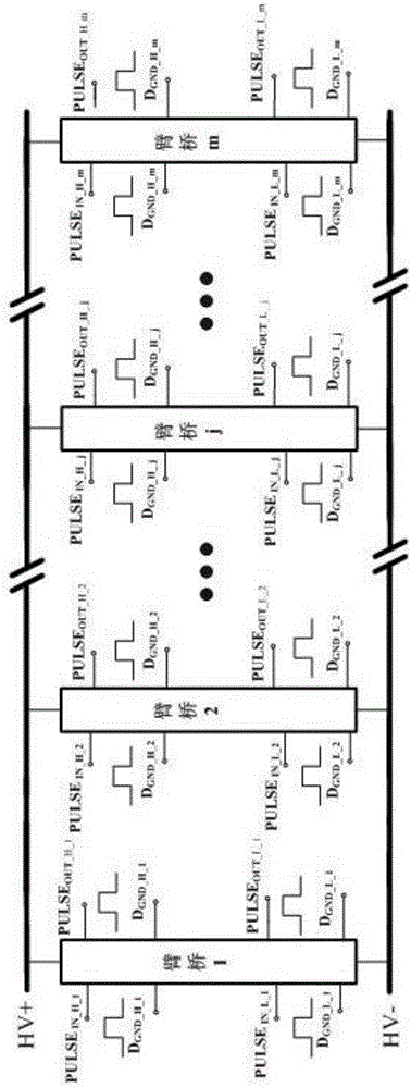 Suspended pulse multi-arm-bridge driver provided with constant-current diodes for dividing voltage