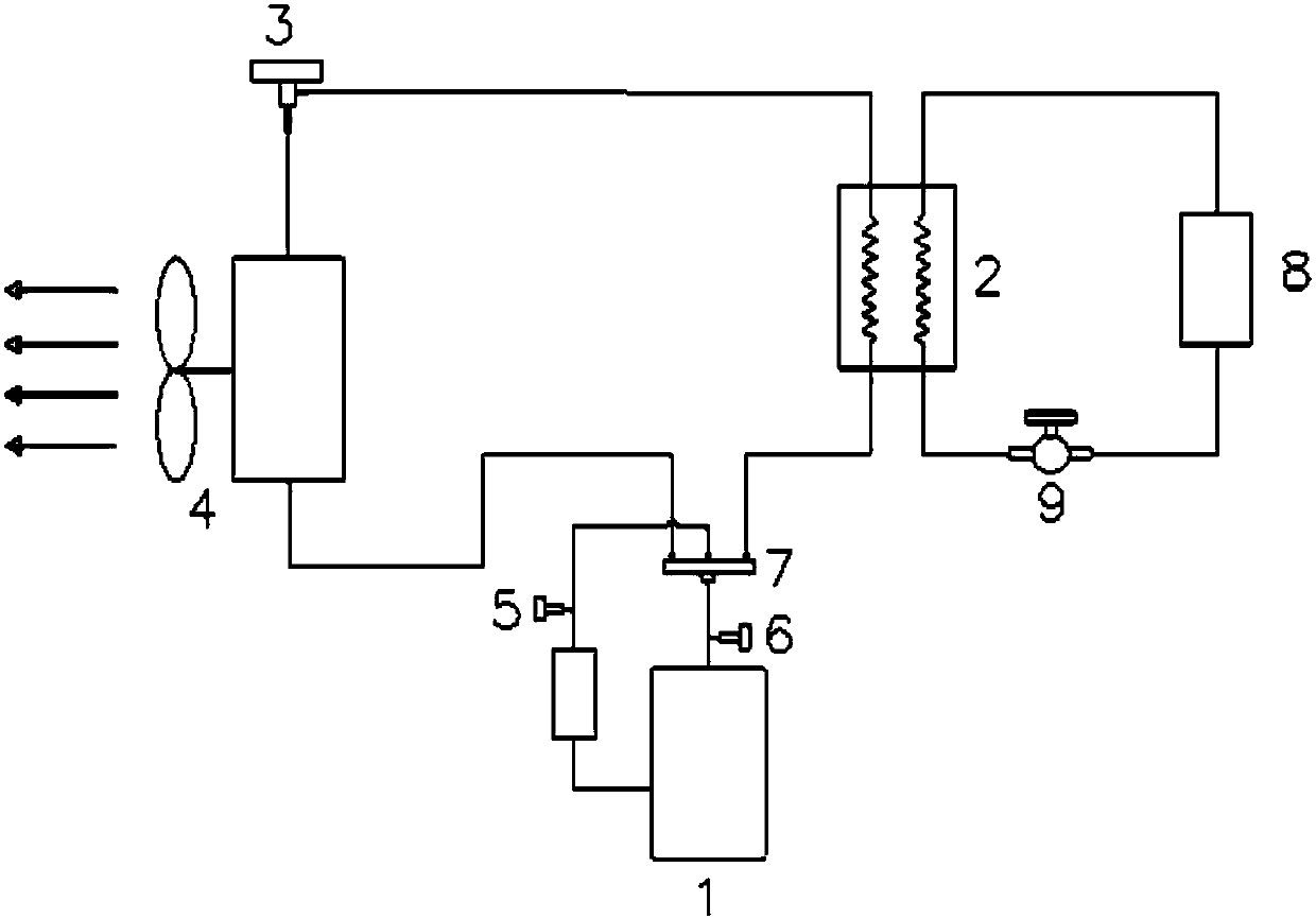 Phase changing refrigerating medium self-drive heating system for CO2 heat pump