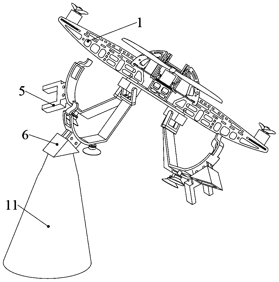 Take-off and landing device of unmanned aerial vehicle and take-off and landing method thereof