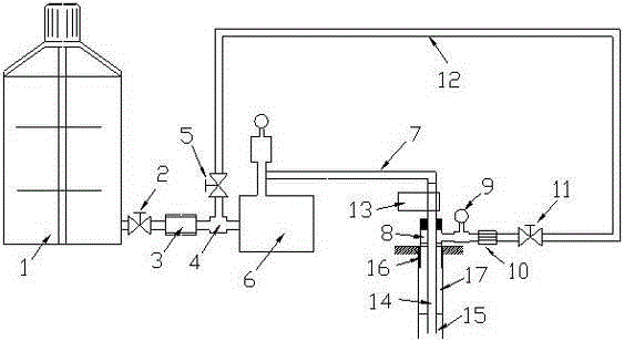 Mine grouting technology and device with hole opening closed and circulation performed in hole