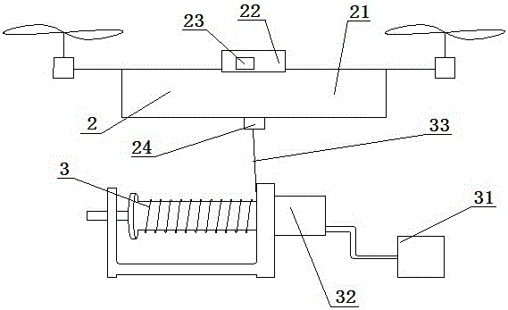 Multi-rotor aircraft with electric wire supplying power and application of multi-rotor aircraft