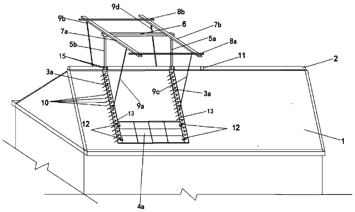 Concrete pouring device for multi-surface slope roof