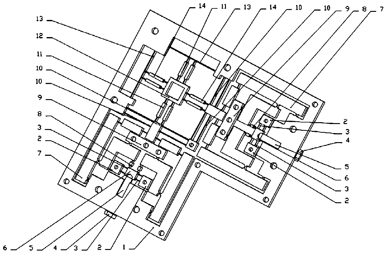 Three-stage displacement amplification flexible precision locating platform with two degrees of freedom