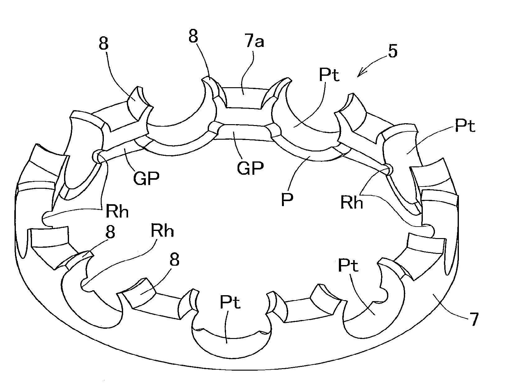 Rolling bearing and crown-shaped retainer