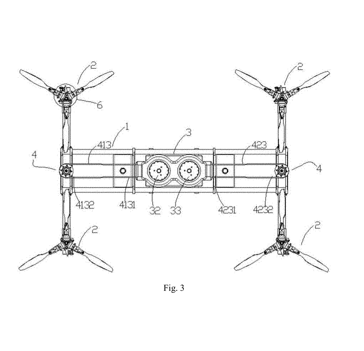 Multi-shaft power source unmanned flight equipment