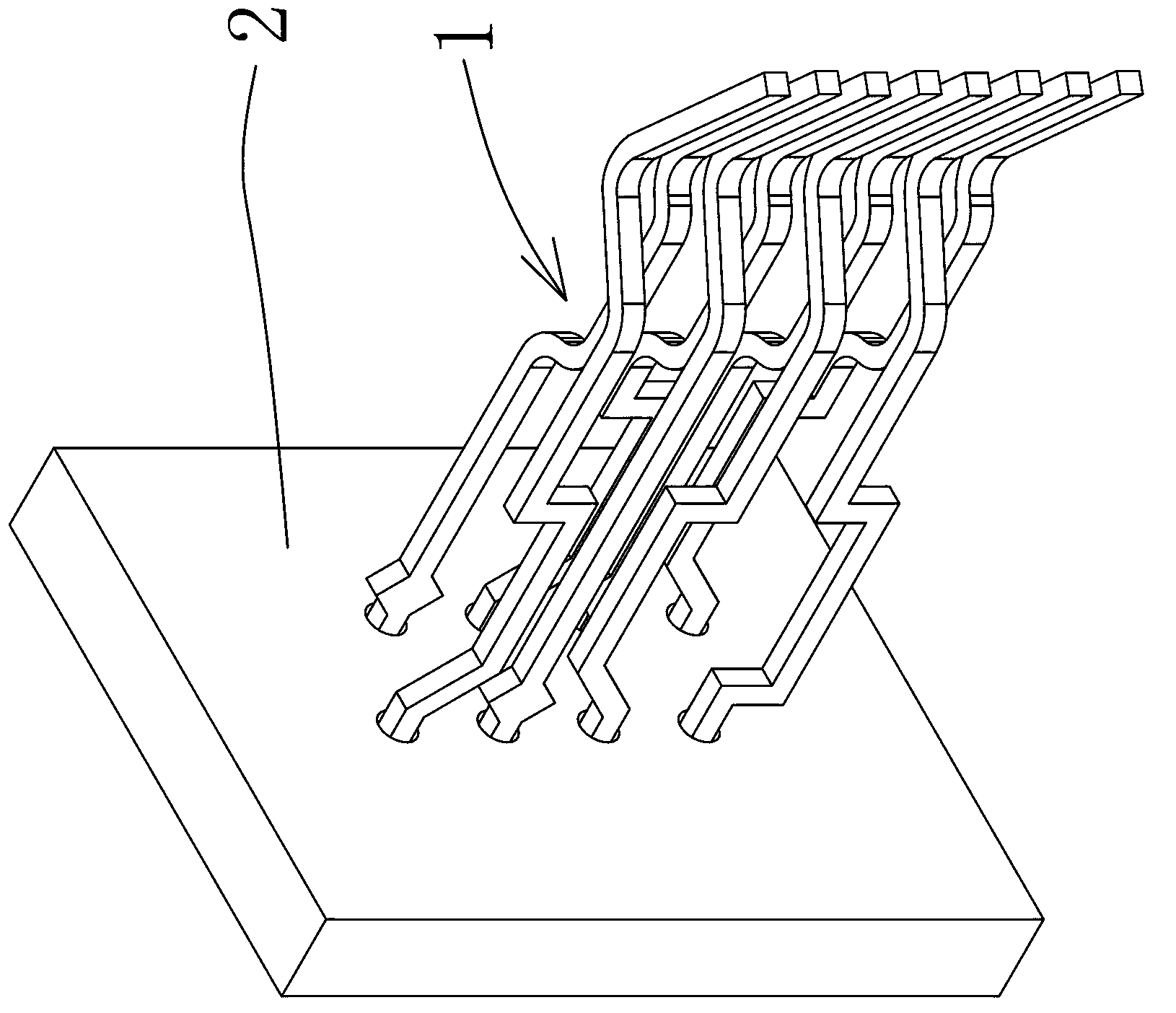 Reed space arraying structure of RJ45 module