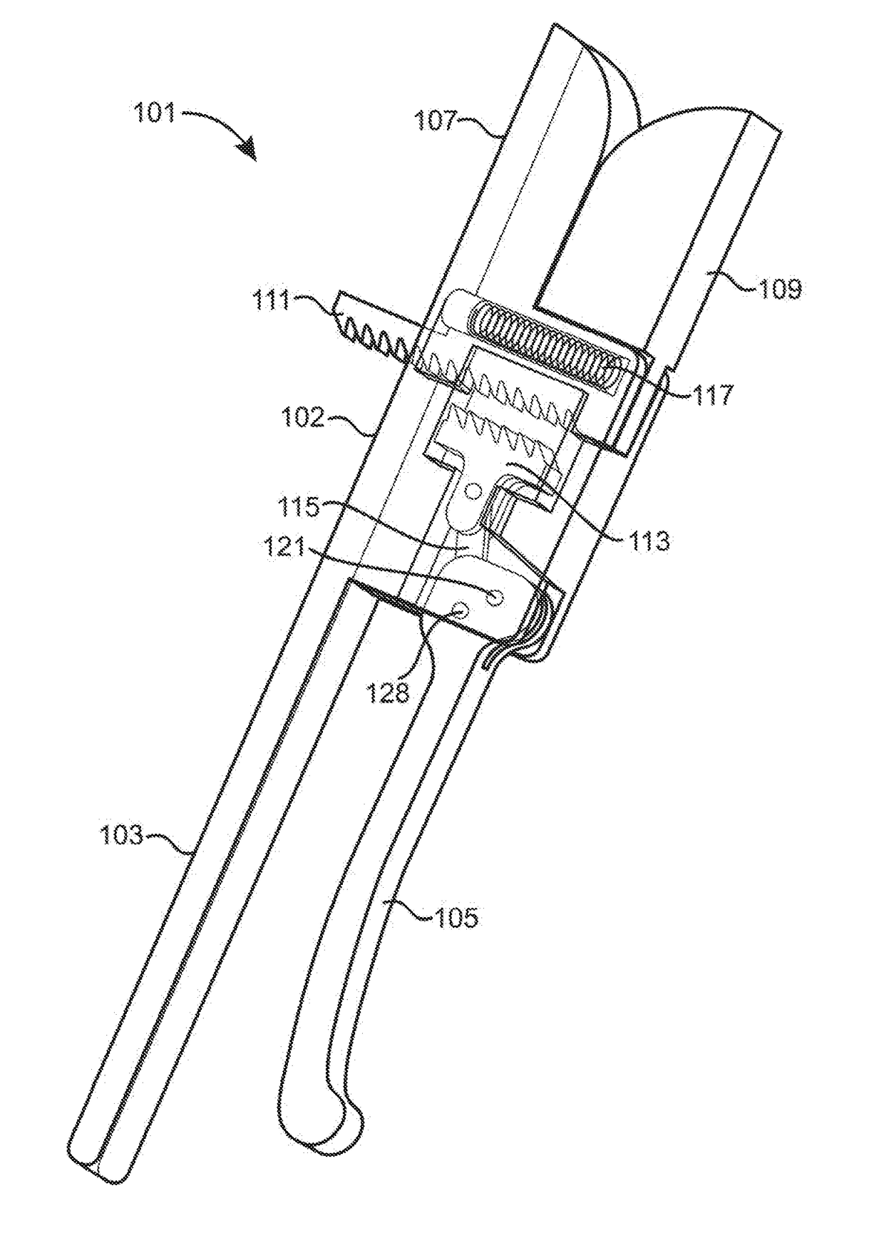 Locking Device for Adjustable Wrench Jaw