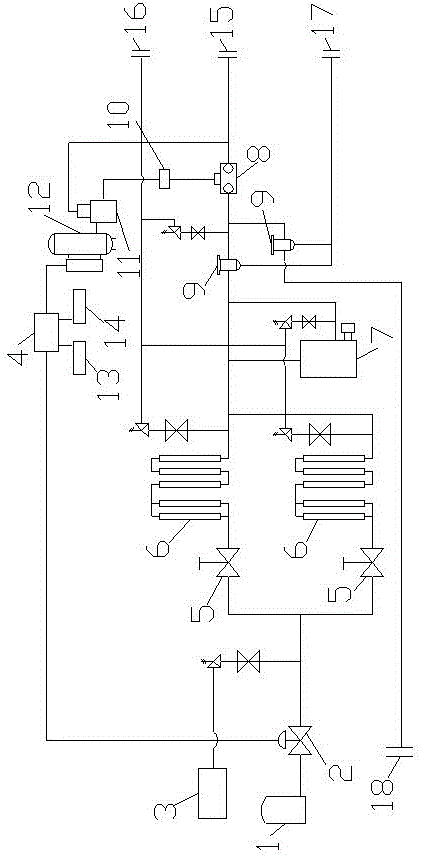 LNG gasification pressure regulating device and LNG gasification pressure regulating process