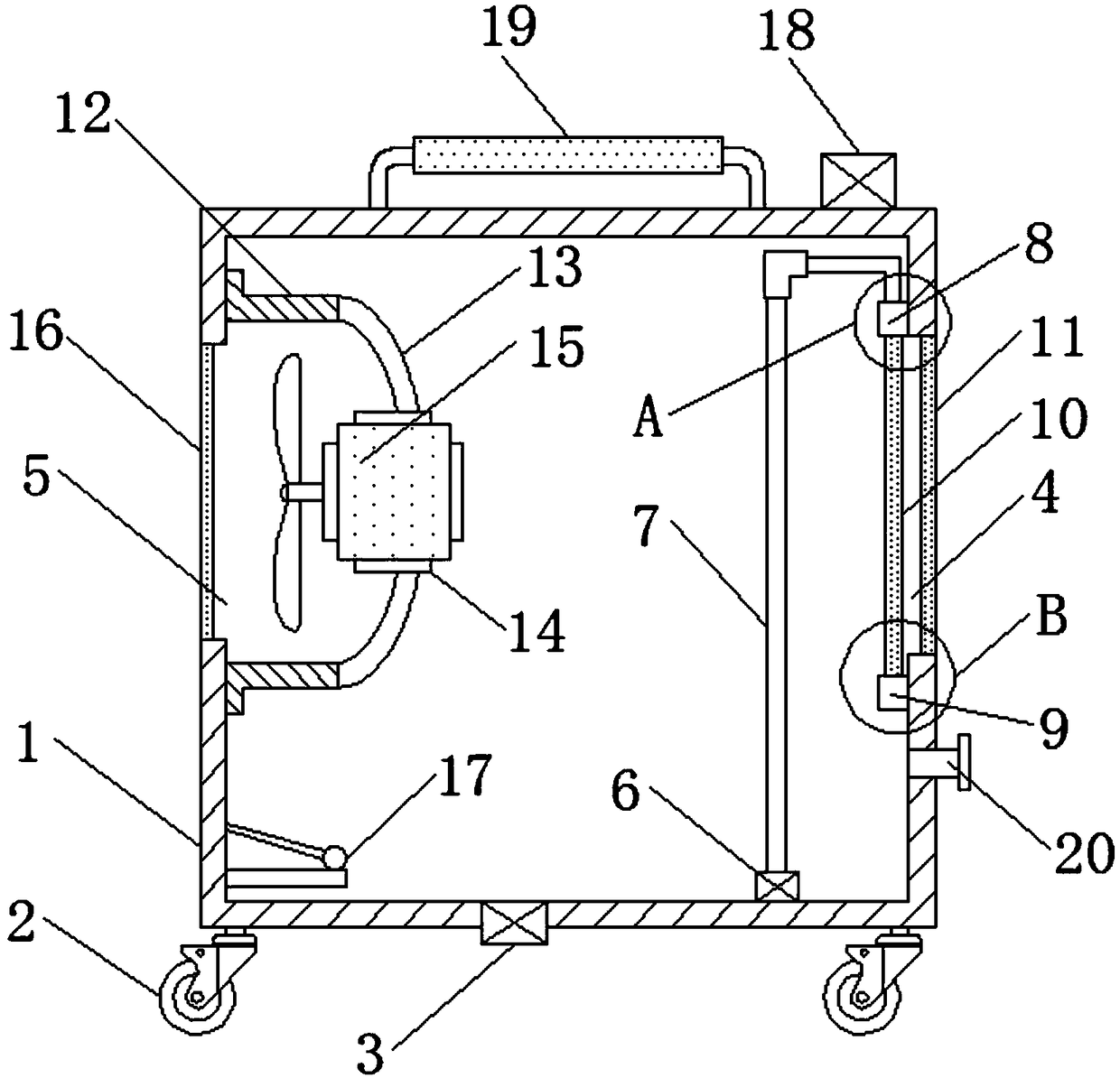 Water cooling heat dissipation fan