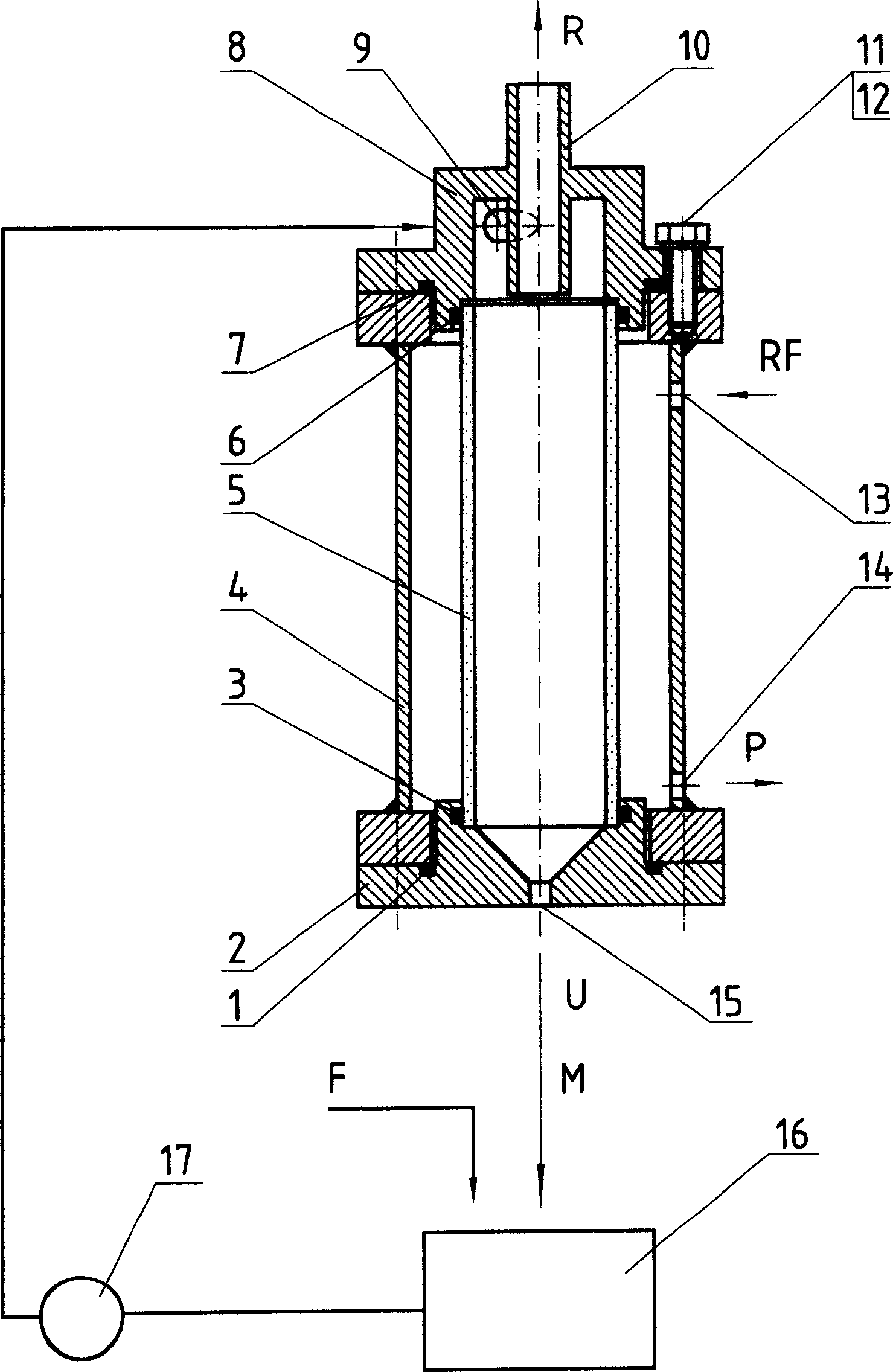 Self cleaning type internal rotation flow membrane separating device