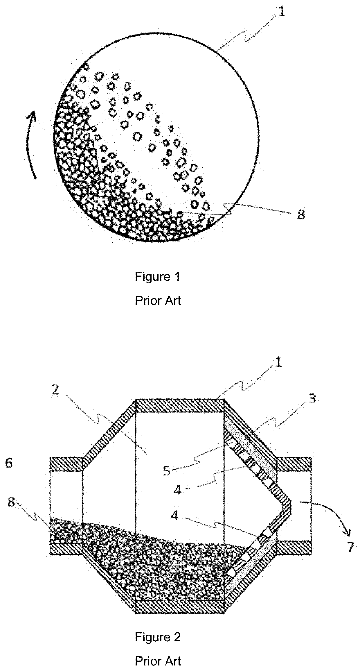 A system and a process to determine online the characteristics of expended balls and the stitches of the same, which have been expulsed from a semiautogen mineral grinding mill