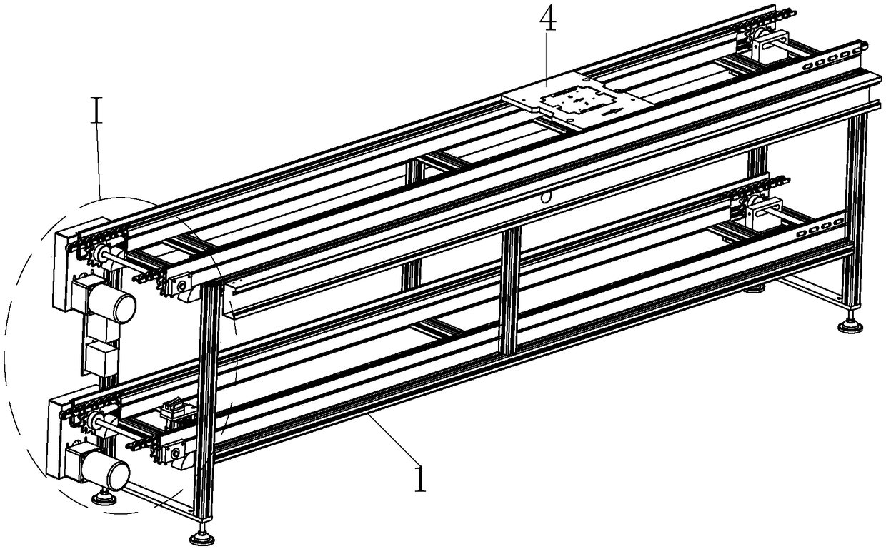 Double speed chain transmission device