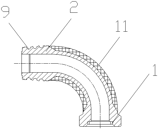 Carbon fiber composite material enhanced ultrahigh pressure movable bend