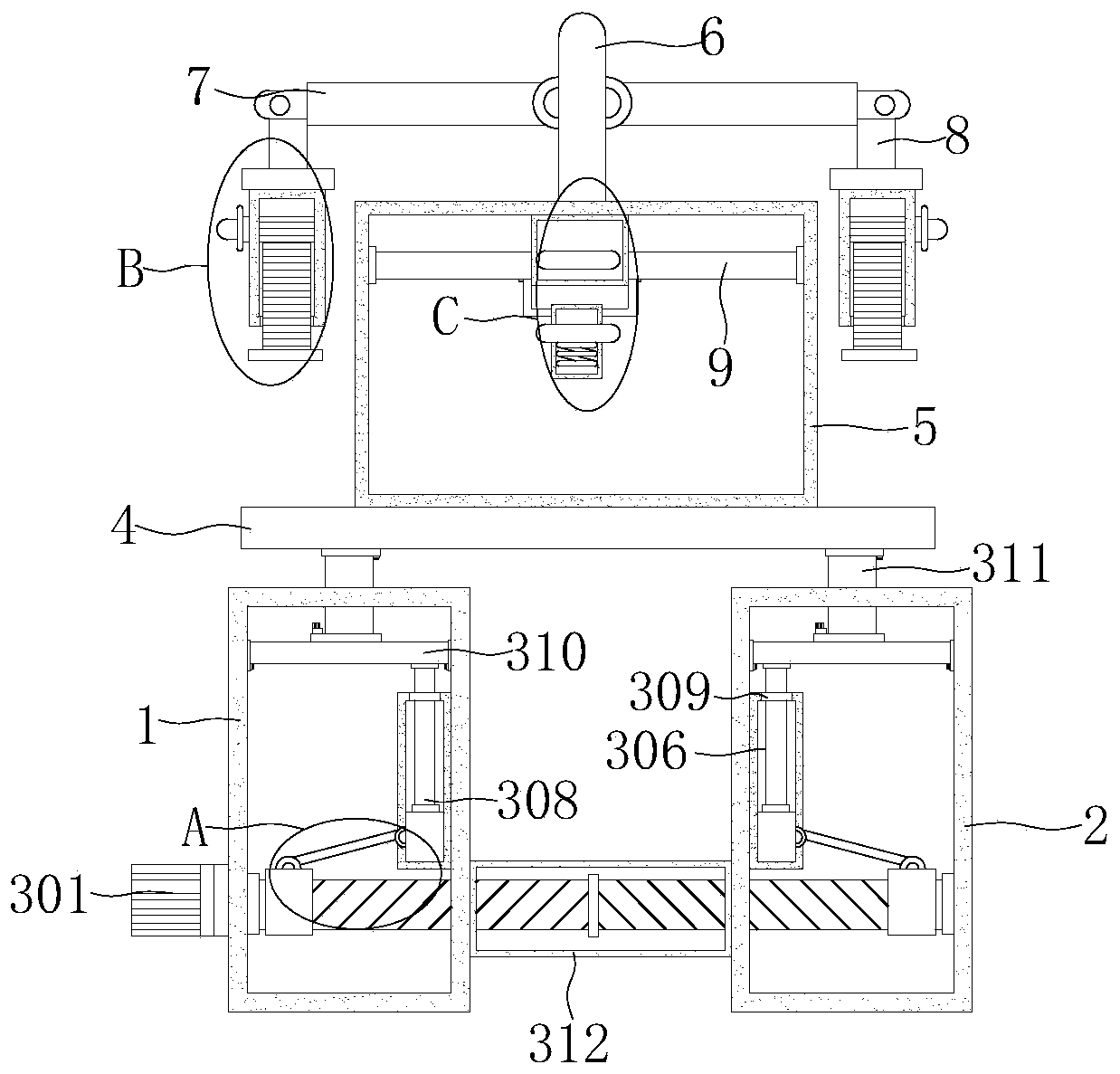 Convenient-to-adjust garment supporting device for garment processing