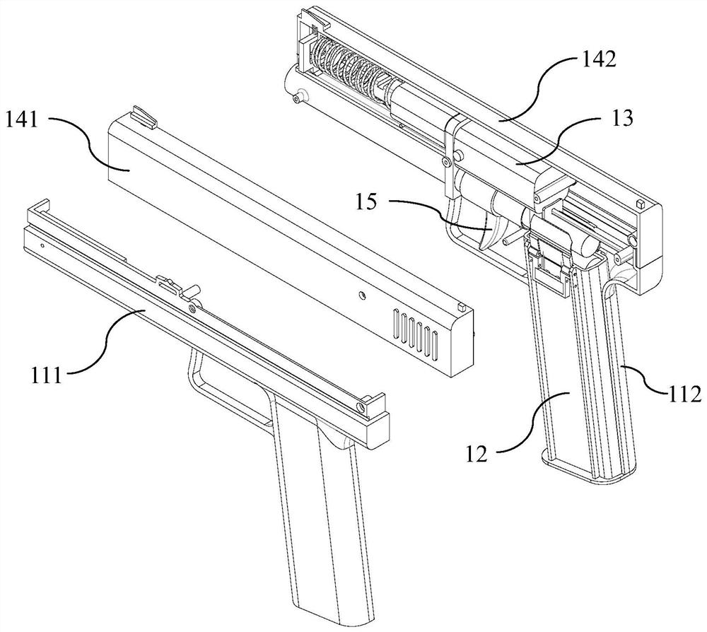 Columnar soft cartridge feeding mechanism and toy gun