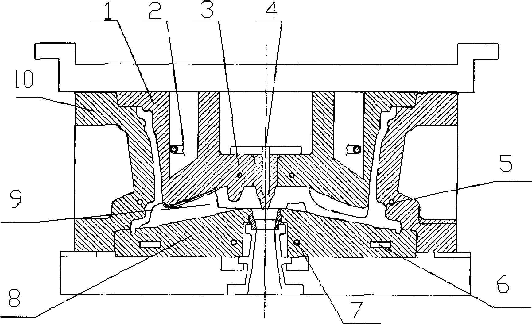 A water-cooling apparatus for casting hub mold