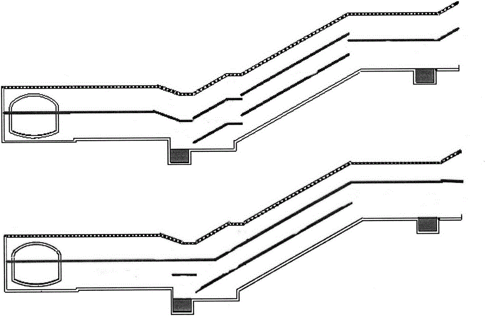 Adjustable conveying belt muck discharging method for high-slope-ratio entrance and exit channel