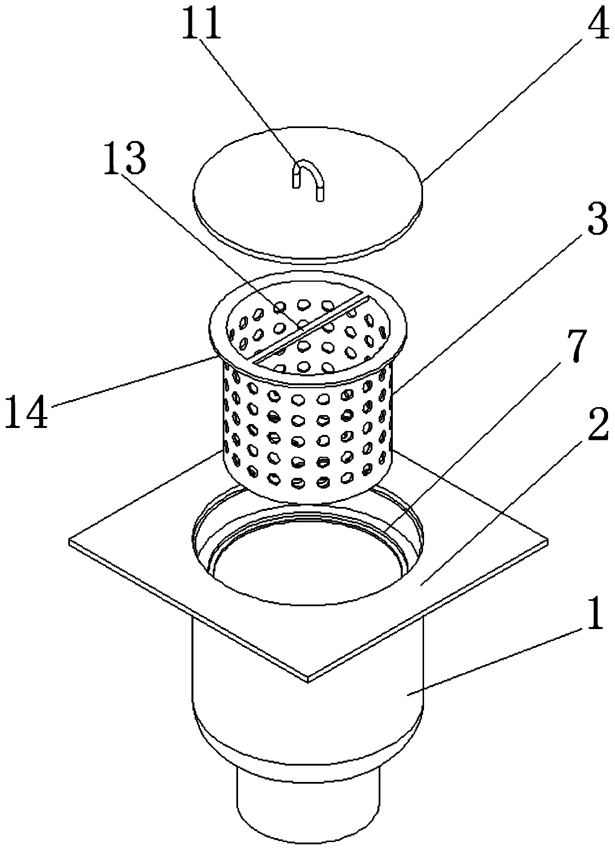 Biological safety floor drain