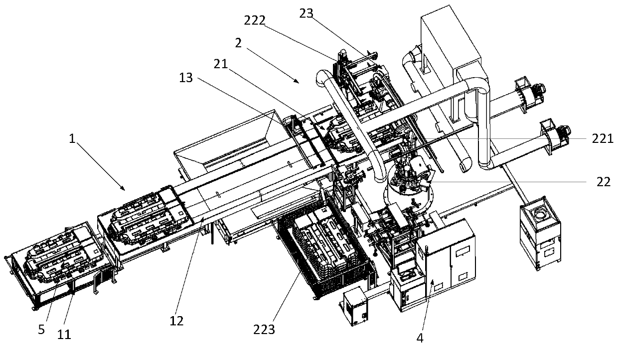 Repaired battery disassembling production line and implementation method thereof