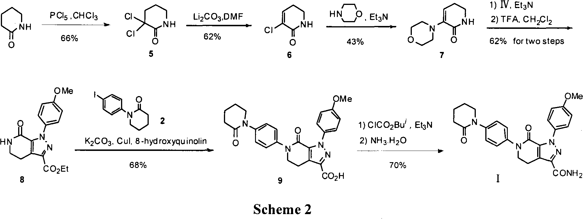 Method for preparing antithrombotic medicament apixaban