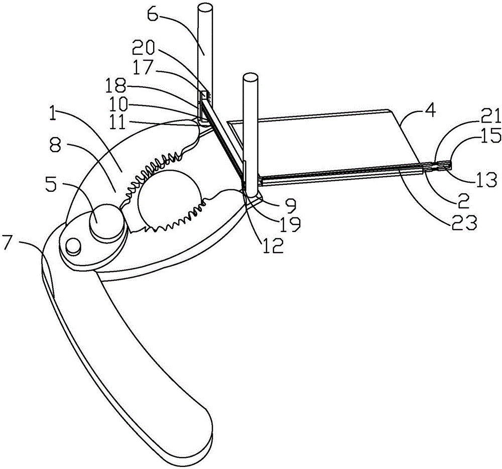 Excision device for infrapatellar fat pads and using method thereof