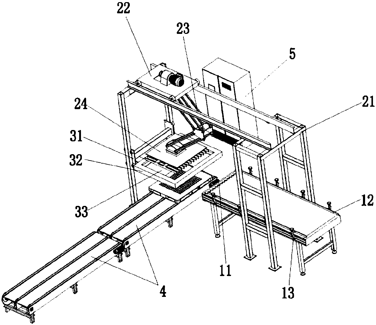 Tray stacking production line