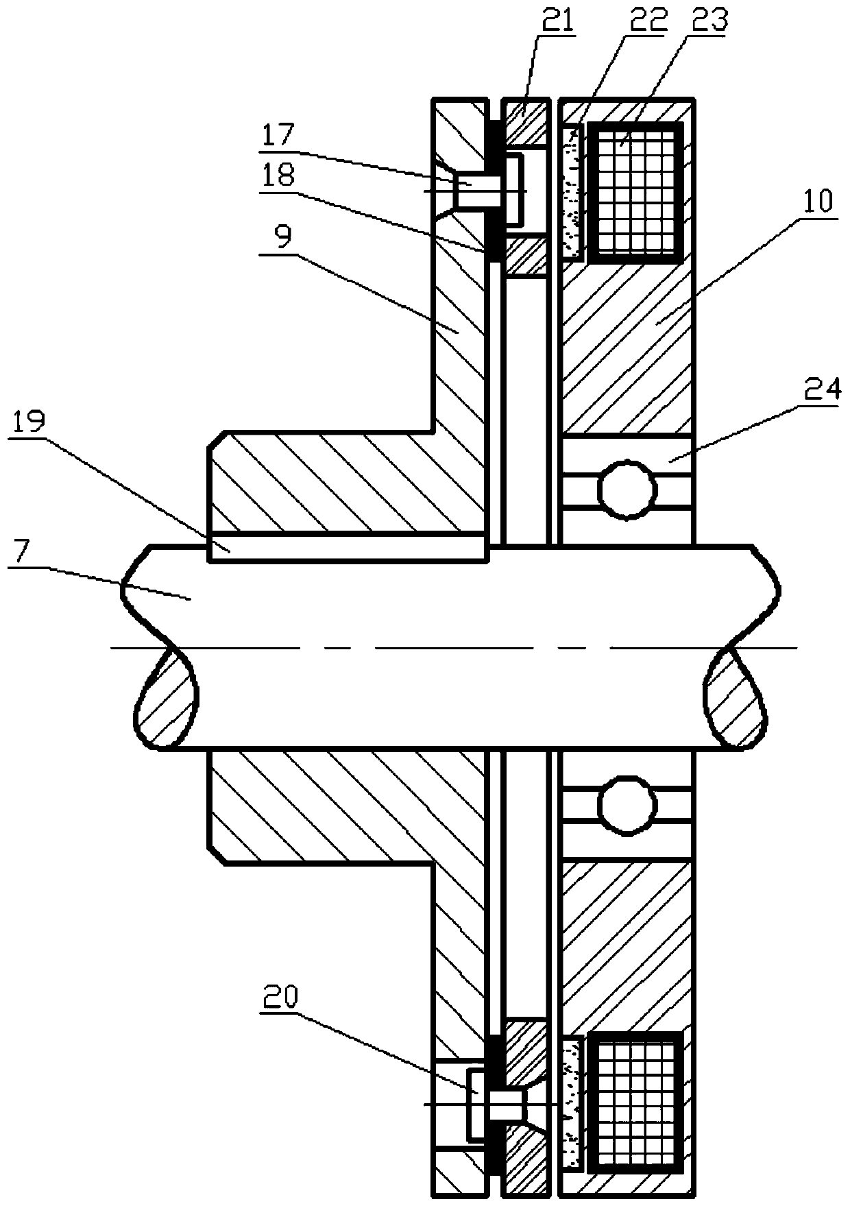 City bus wheel edge disc braking and flywheel energy-storage integrated braking device