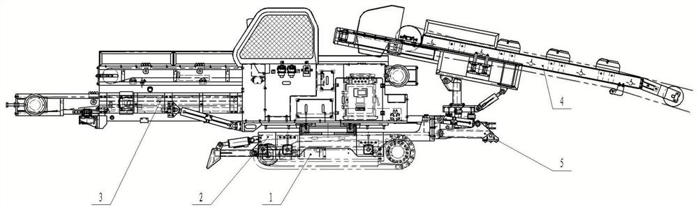 Telescopic roadway gangue filling machine for underground coal mine