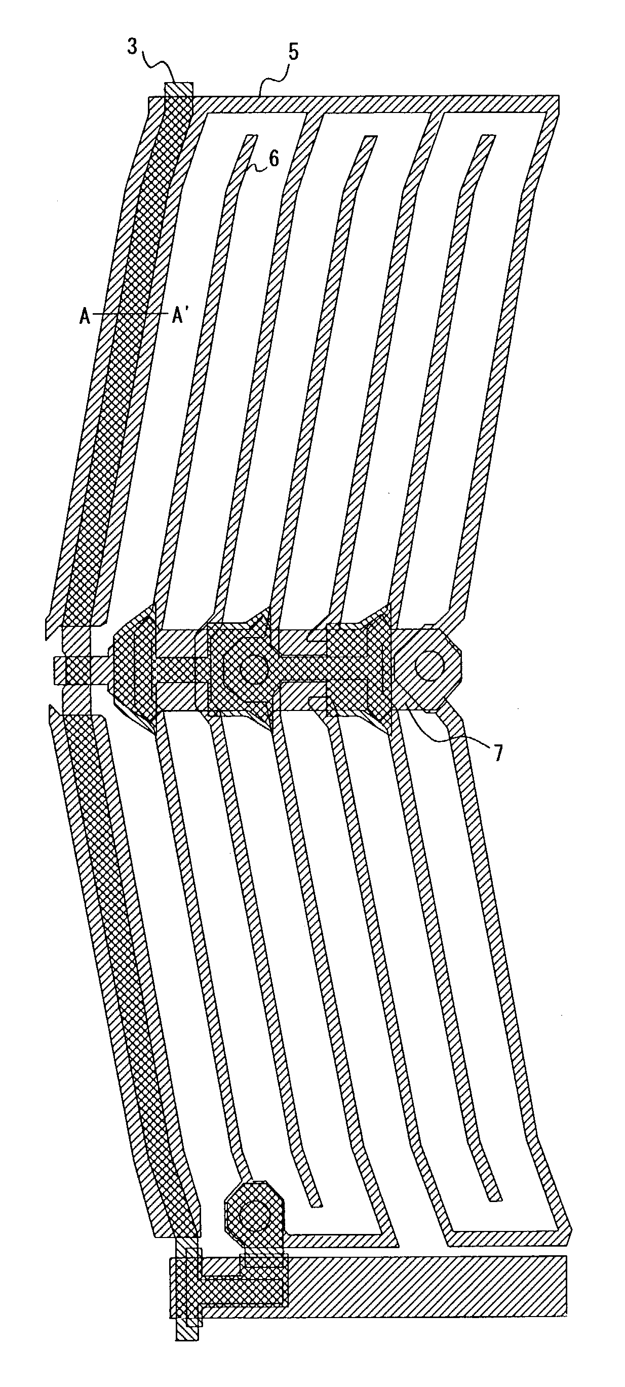 In-plane-switching mode active matrix liquid crystal display device and method of manufacturing the same