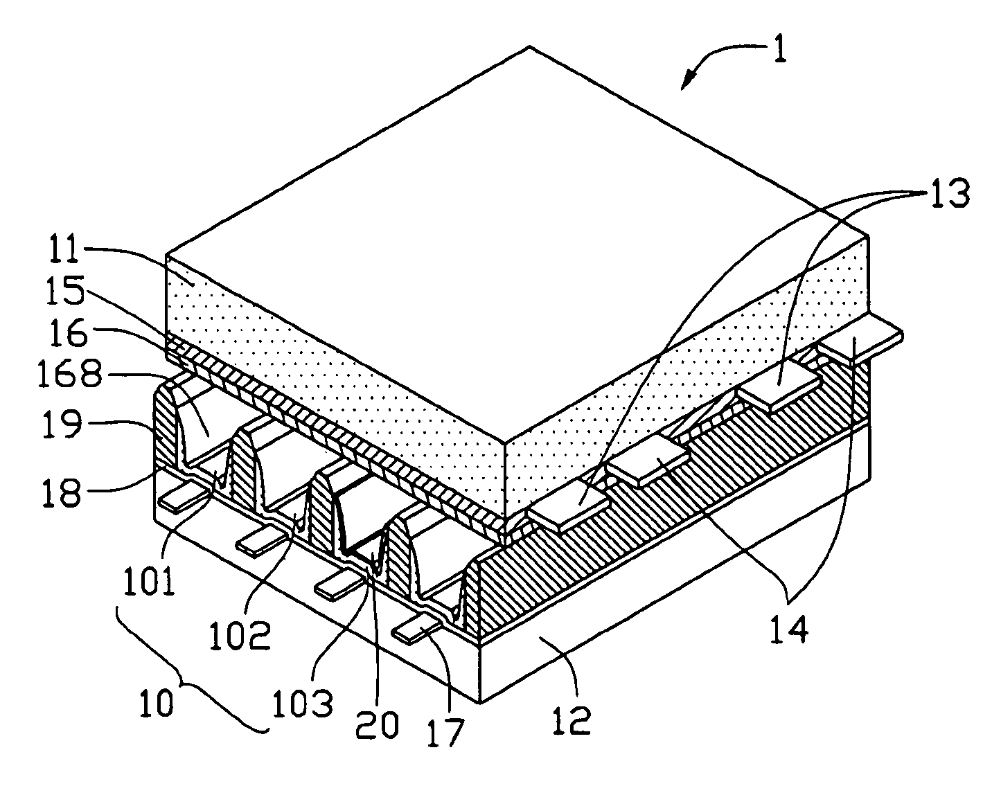 Plasma display panel device with fluorescent layer protector