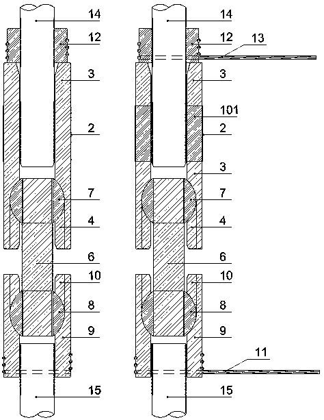 Elastic combined anchoring ring spherical hinge steering connector of offset rod piece